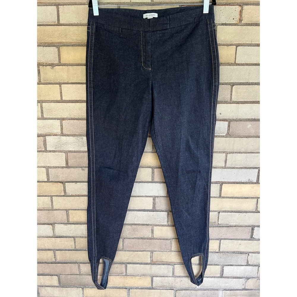 Boston Proper Dark Wash Denim Stirrup Jeans Size 12 High Rise Slim Leg